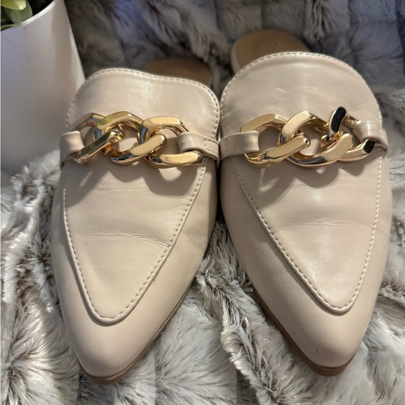 Easy Smile Gold Metal Chain Flat Mules - Picture 2 of 5
